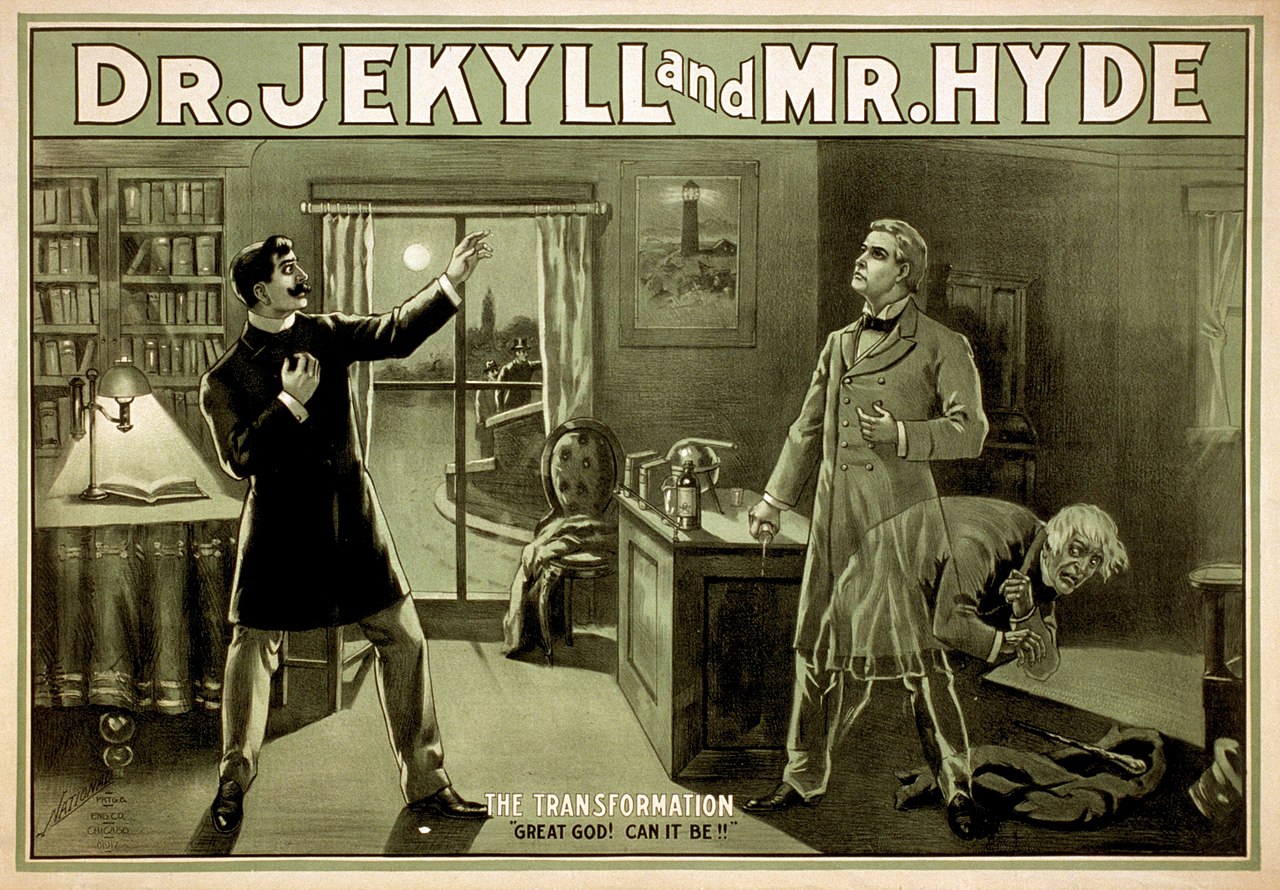 Plakat einer Bühnenadaption von "Doctor Jekyll and Mister Hyde" (um 1900, Quelle: Wikimedia Commons)